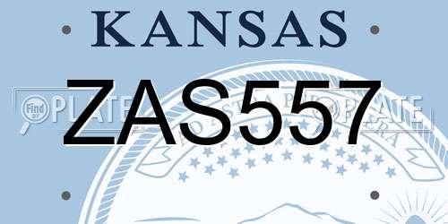 ZAS557 Kansas License Plate