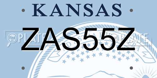 ZAS55Z Kansas License Plate