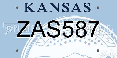 ZAS587 Kansas License Plate