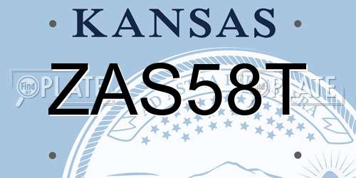 ZAS58T Kansas License Plate
