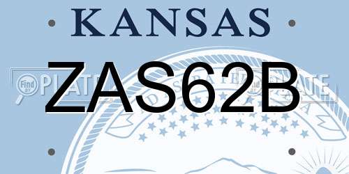 ZAS62B Kansas License Plate