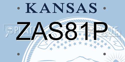 ZAS81P Kansas License Plate