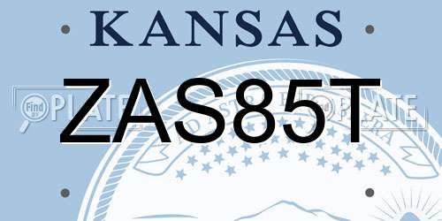 ZAS85T Kansas License Plate