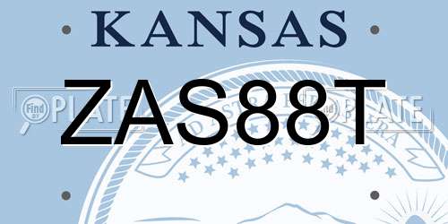 ZAS88T Kansas License Plate