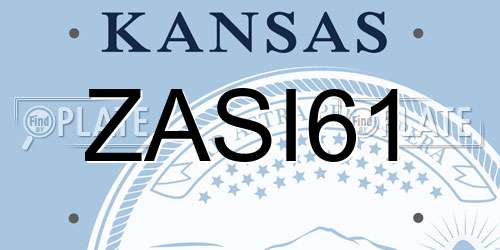 ZASI61 Kansas License Plate