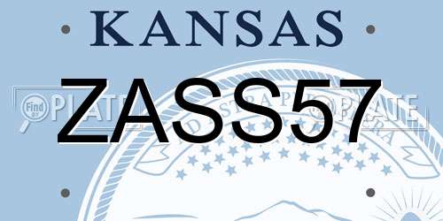 ZASS57 Kansas License Plate