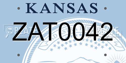 ZAT0042 Kansas License Plate