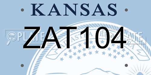 ZAT104 Kansas License Plate