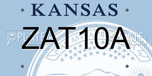 ZAT10A Kansas License Plate