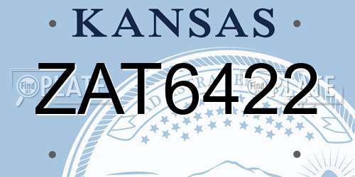 ZAT6422 Kansas License Plate