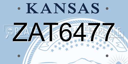 ZAT6477 Kansas License Plate