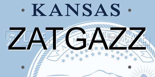 ZATGAZZ Kansas License Plate