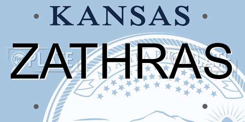 ZATHRAS Kansas License Plate
