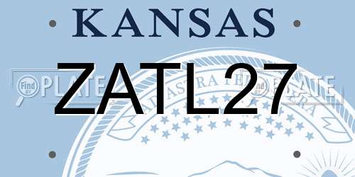 ZATL27 Kansas License Plate