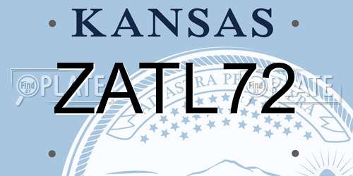 ZATL72 Kansas License Plate
