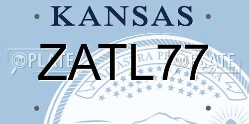 ZATL77 Kansas License Plate