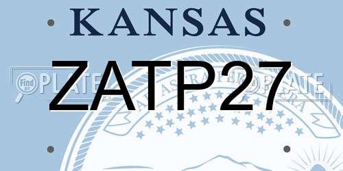 ZATP27 Kansas License Plate