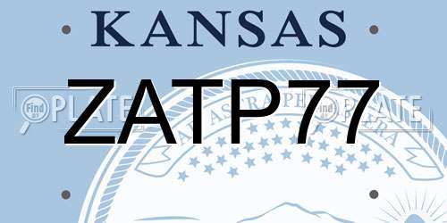 ZATP77 Kansas License Plate