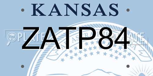 ZATP84 Kansas License Plate