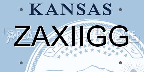 ZAXIIGG Kansas License Plate