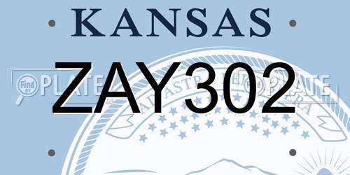 ZAY302 Kansas License Plate