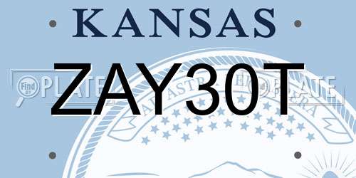 ZAY30T Kansas License Plate