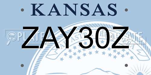 ZAY30Z Kansas License Plate