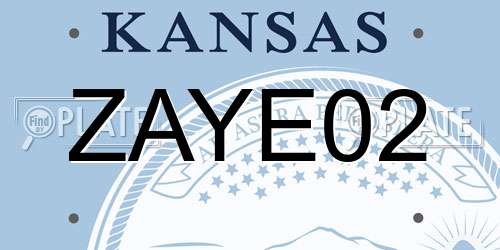 ZAYE02 Kansas License Plate