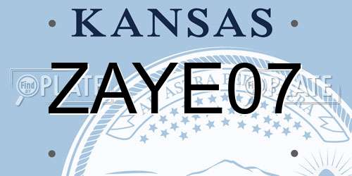 ZAYE07 Kansas License Plate