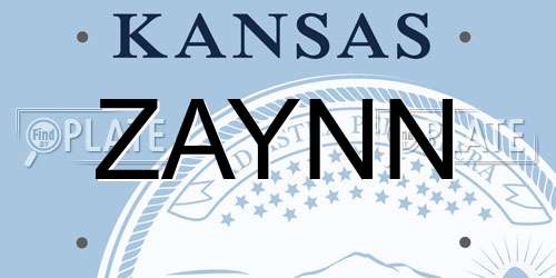 ZAYNN Kansas License Plate