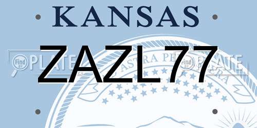 ZAZL77 Kansas License Plate