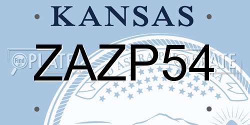 ZAZP54 Kansas License Plate