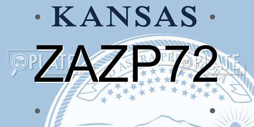 ZAZP72 Kansas License Plate