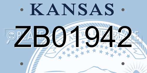 ZB01942 Kansas License Plate