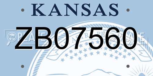 ZB07560 Kansas License Plate