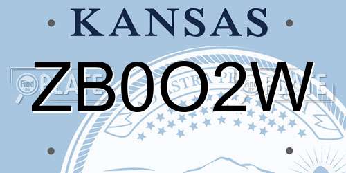 ZB0O2W Kansas License Plate