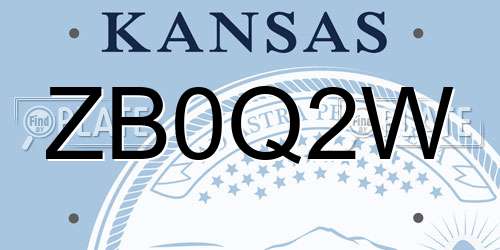 ZB0Q2W Kansas License Plate