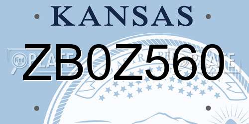 ZB0Z560 Kansas License Plate
