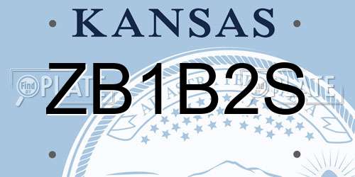 ZB1B2S Kansas License Plate