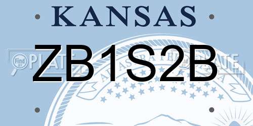 ZB1S2B Kansas License Plate