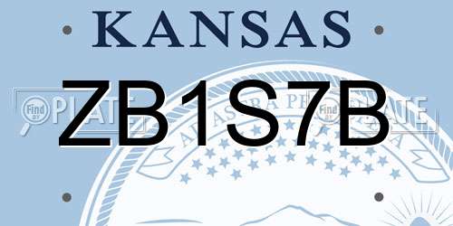 ZB1S7B Kansas License Plate