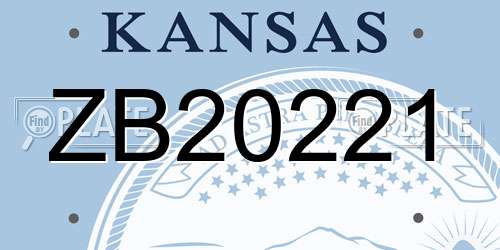 ZB20221 Kansas License Plate