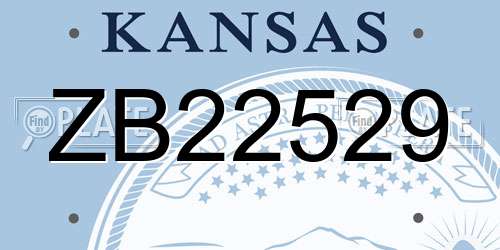 ZB22529 Kansas License Plate