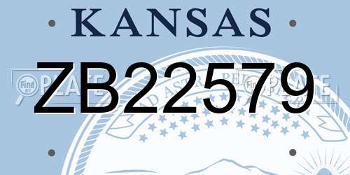 ZB22579 Kansas License Plate