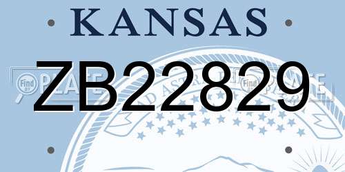 ZB22829 Kansas License Plate