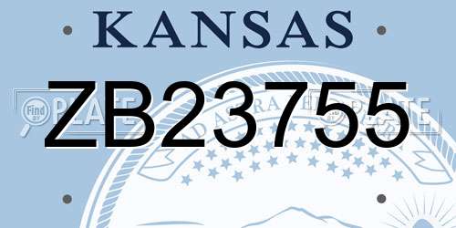 ZB23755 Kansas License Plate