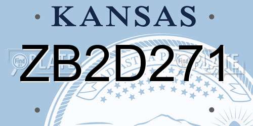 ZB2D271 Kansas License Plate