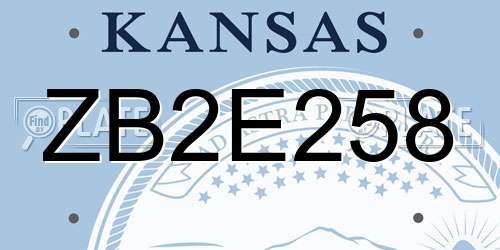 ZB2E258 Kansas License Plate