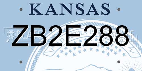 ZB2E288 Kansas License Plate