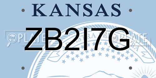 ZB2I7G Kansas License Plate